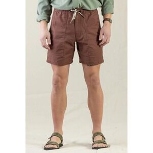 LIVSN Men's Flex Canvas Holler Shorts Chestnut Brown Small NWT ($99 Retail)